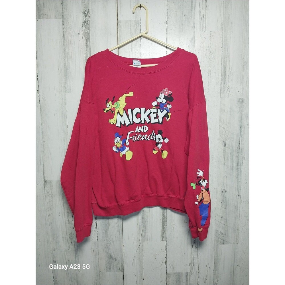 Disney Mickey and Friends Red Sweatshirt Size XXL